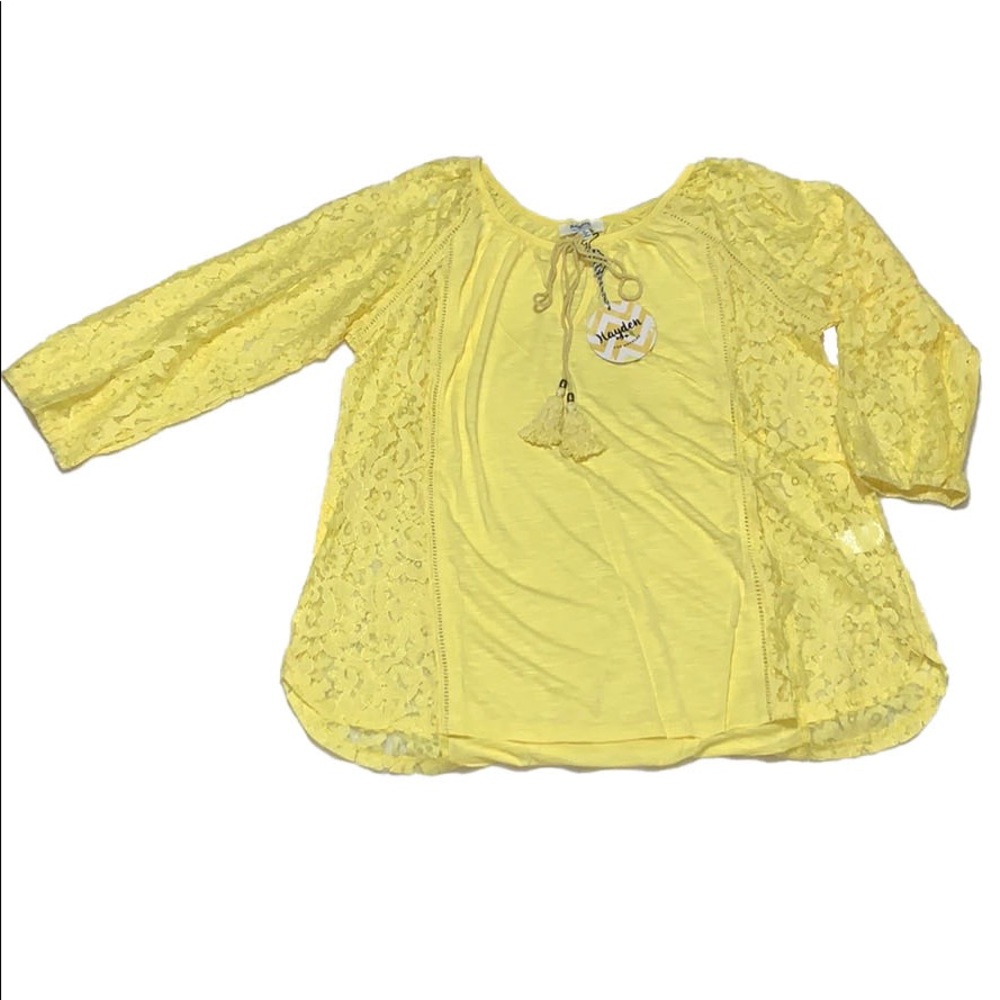 Yellow Lace Tunic with Ties - HP